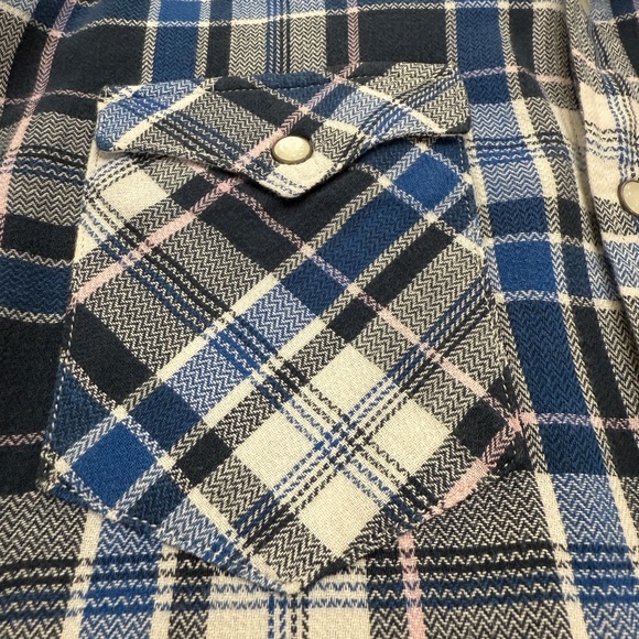 Levi's Men's Medium Classic Western Red Tag Blue Plaid Cowboy Shirt Pearl Snaps - Picture 7 of 9